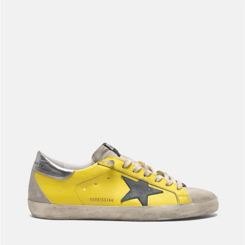 

Goldens Yellow Super-Star sneakers with silver heel tab gooses women Shoes, 20colors