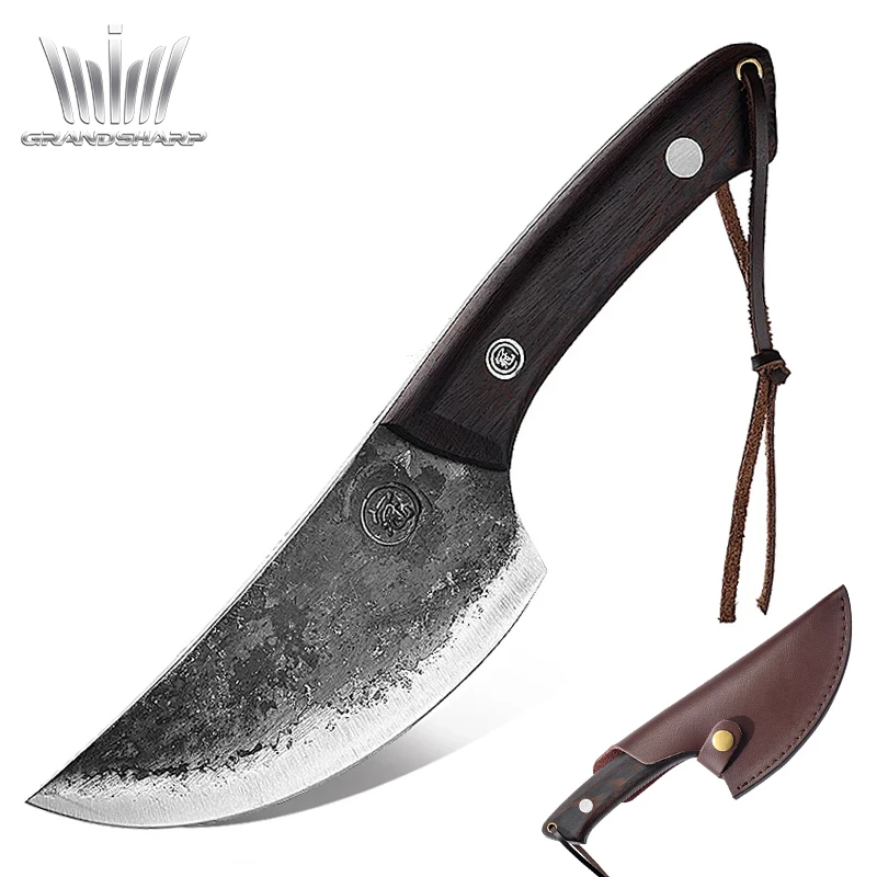 

Grandsharp 5.5 Inch Handmade Forged Slaughter Butcher Knife High Carbon Stainless Steel Boning Cleaver Knives Outdoor Tools Hot