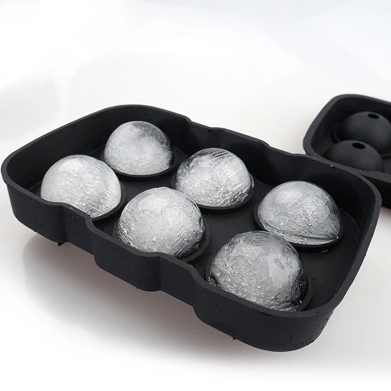 

1 Set 6 Spheres Custom Ice Ball Silicone Ice Cube Tray Amazon Hot Selling, Black