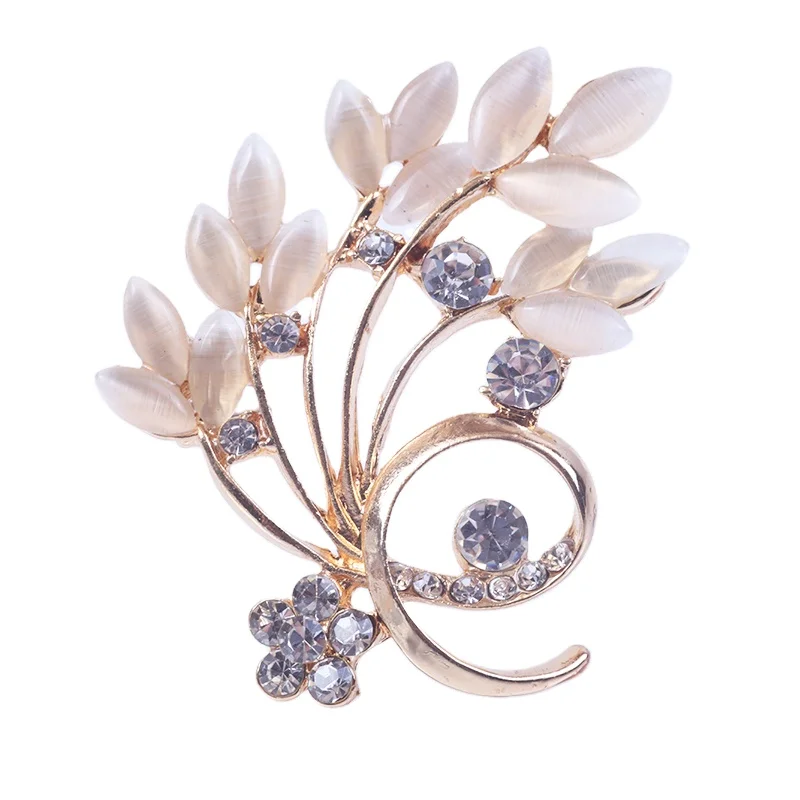 

Alloy Opal Zircon Decorative Women Hem Skirt Electroplating Mosaic Opal Brooch
