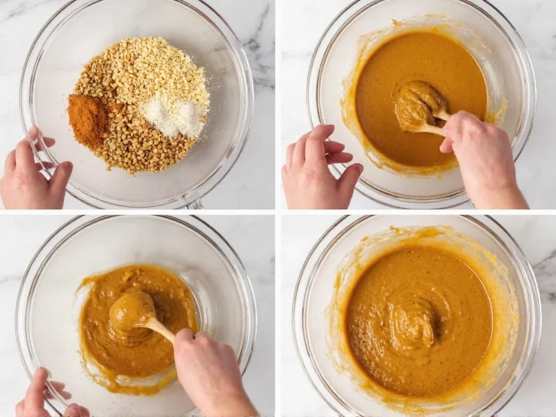Step by step peanut butter making process with water