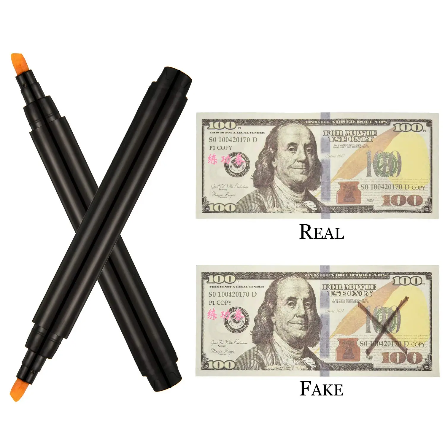 Money Checker Detector UV Light Bank Note Counterfeit Forged Tester Marker Pen 
