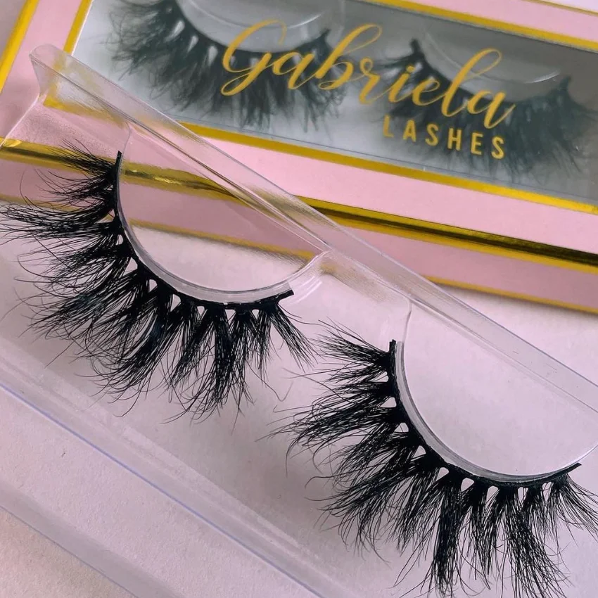 

Private Label 5D fluffy mink false Cotton Band Eyelashes 3d luxury Mink Lashes, Natural black