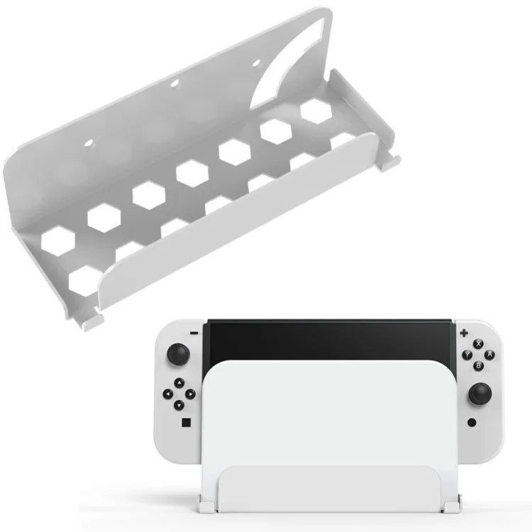 

Wall Mount for Nintendo Switch/Oled Game Console Dock Wall Bracket Stand Storage Holder, White black
