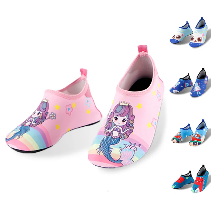 

SP104 Kids Water Shoes Non-Slip Quick Dry Swim Barefoot Beach Aqua Pool Socks for Boys & Girls Toddler, Multi-colors