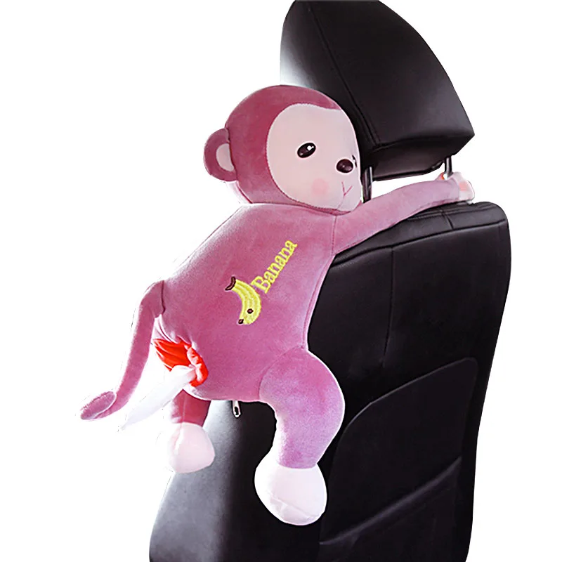 

Creative Monkey Tissue Box Home Office Cartoon Cute Car Supplies Tissue Pumping Hanging Auto Seat Back Pumping Box