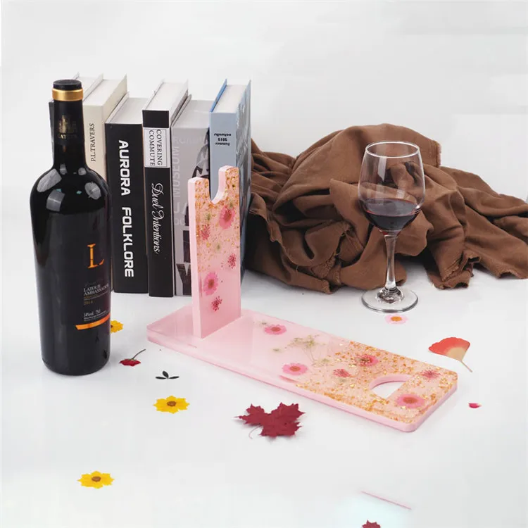 

Y2509 DIY Wine Rack Resin Silicone Mold For Bottle Holder Red Wine Shelf Wine Tray Holder silicone mold, White