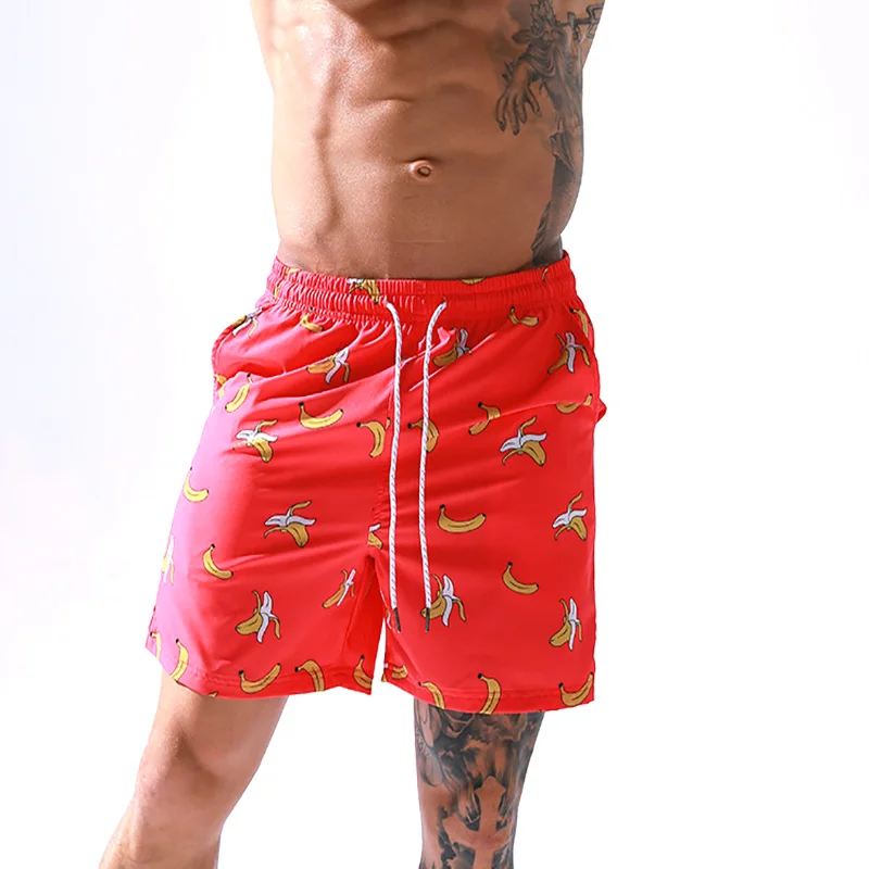 

2022 Summer Fashionable Custom Logo Men's Swim Trunks Quick Dry Beach Board Shorts with Inner Mesh Lining & Pockets