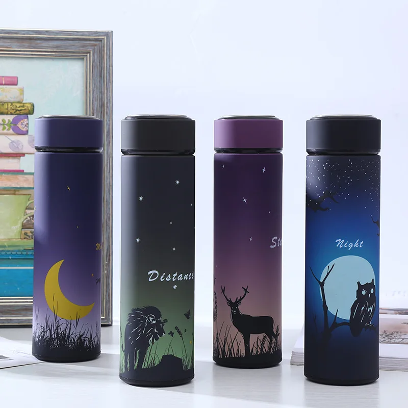 New Cute Double Wall Cartoon Animal 450Ml Stainless Steel Thermos Flasks Hot Thermo Mug Vacuum Cup With Filter