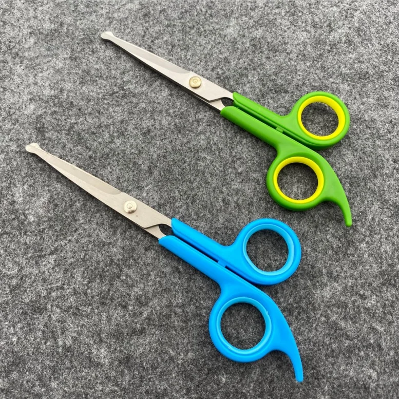 

Household Handmade Plastic Handle Hair Cutting Scissors, Green, blue