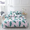 Pastoral style Bodhi leaf printed 4 pieces cotton bed cover set