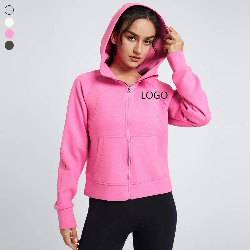 

XW-YY7014Pink Zipper Women Fitness Amp Yoga Wear Seamless Sports Long Sleeve Yoga Tops Clothes Quantity Gym Shirts OEM Customize