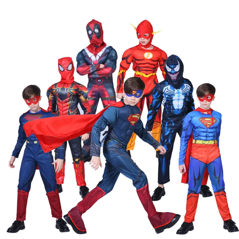 

Fashion Cool Costume Deguigement Super Heros Cosplay Super Hero Spiderman Costume For Kids Children, Photo