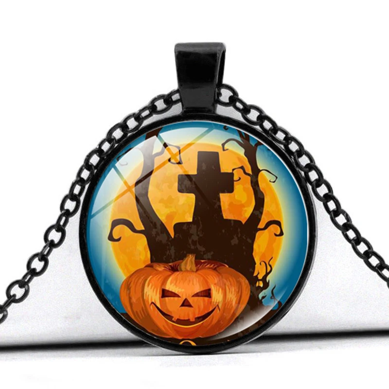 

2020 Fashion Pumpkin Opal Halloween Pendant Necklace, Picture
