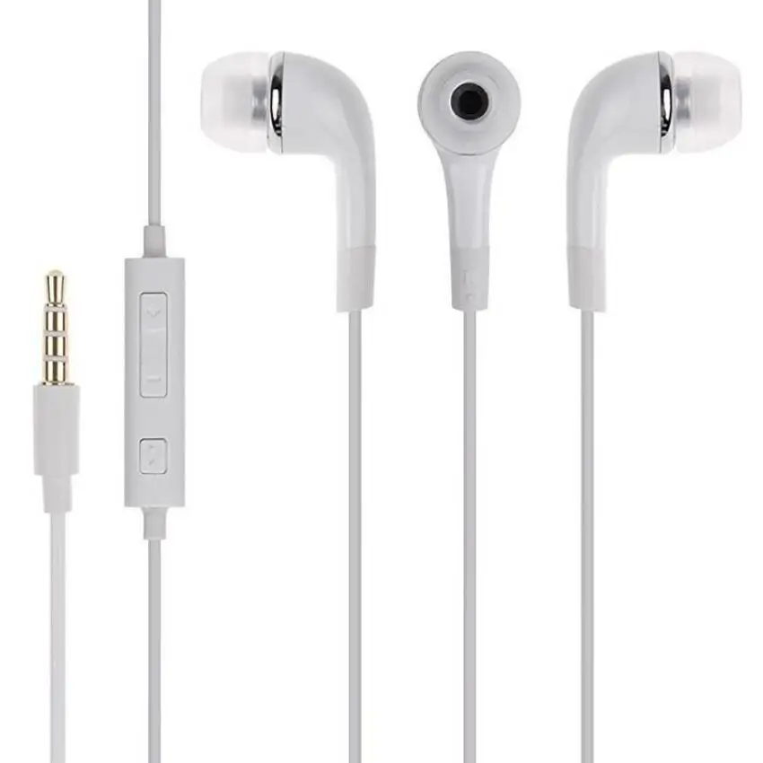 

original headphone with mic in ear 3.5mm wired earbuds remote J5 earphone for Samsung s6 s7 s8 s9, White black