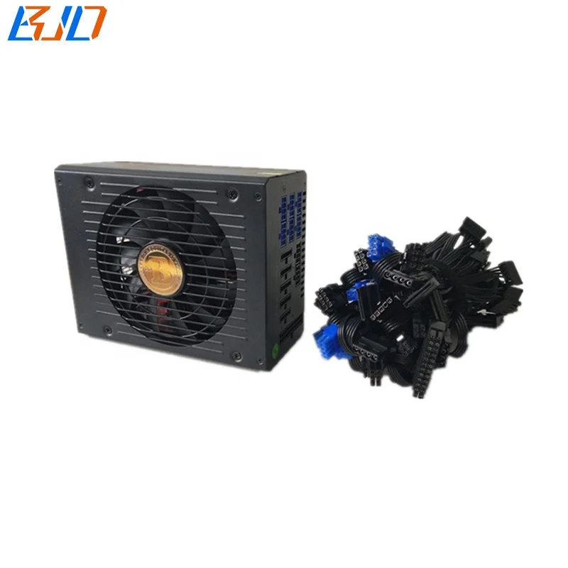 

1650W ATX 24Pin Full Modular Switching Power Supply PSU 220V for 6 GPU Rig Miner in stock, Black