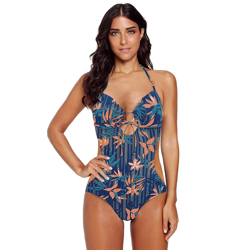 

Wholesale New Arrival Halter Tie Monokini Backless High Cut Swimwear Women Swimsuit
