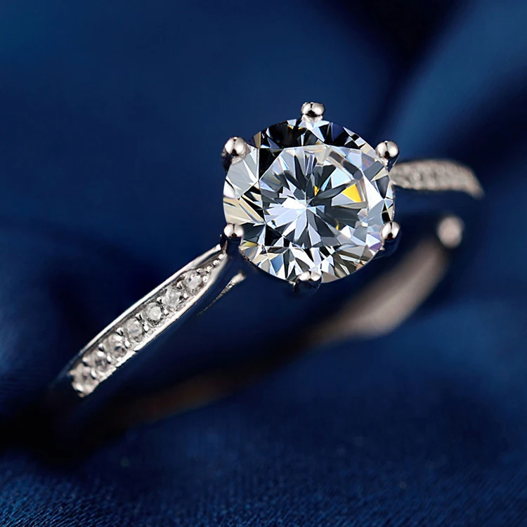 

S925 silver women Korean simple fashion zircon ring sterling silver adjustable wedding ring, Silver color