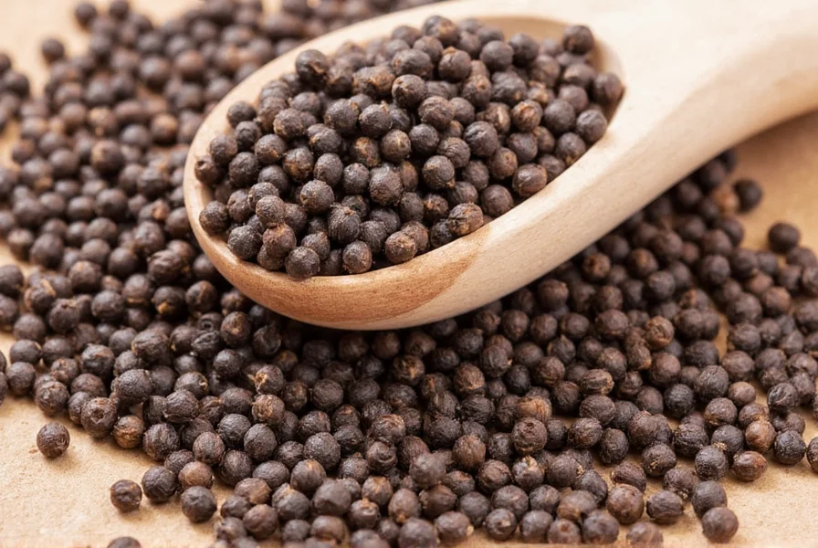 Technical sieve analysis showing 16 mesh black pepper particle distribution