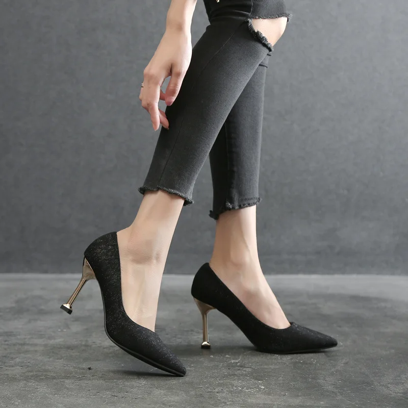 

sh12464a Different heel women pumps heel shoes bling womens heels stilettos 2022
