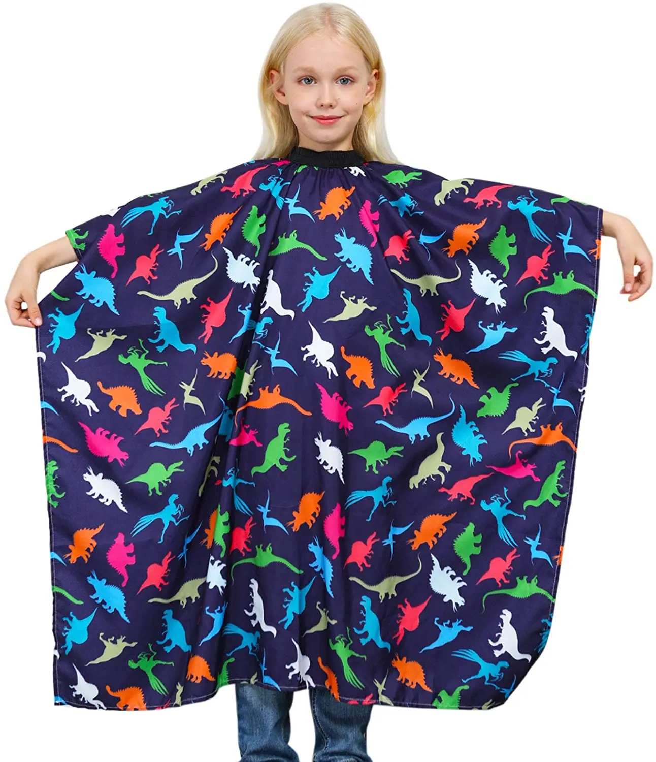 

polyester new design fashion printed custom salon hair cutting cape for children child clients children princess cape, Blue printed