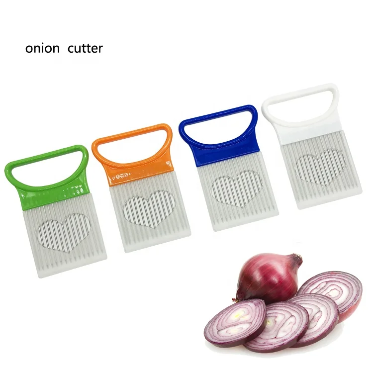 

hot seller stainless steel Onion Holder Slicer Cutter Chopper with protective sleeve