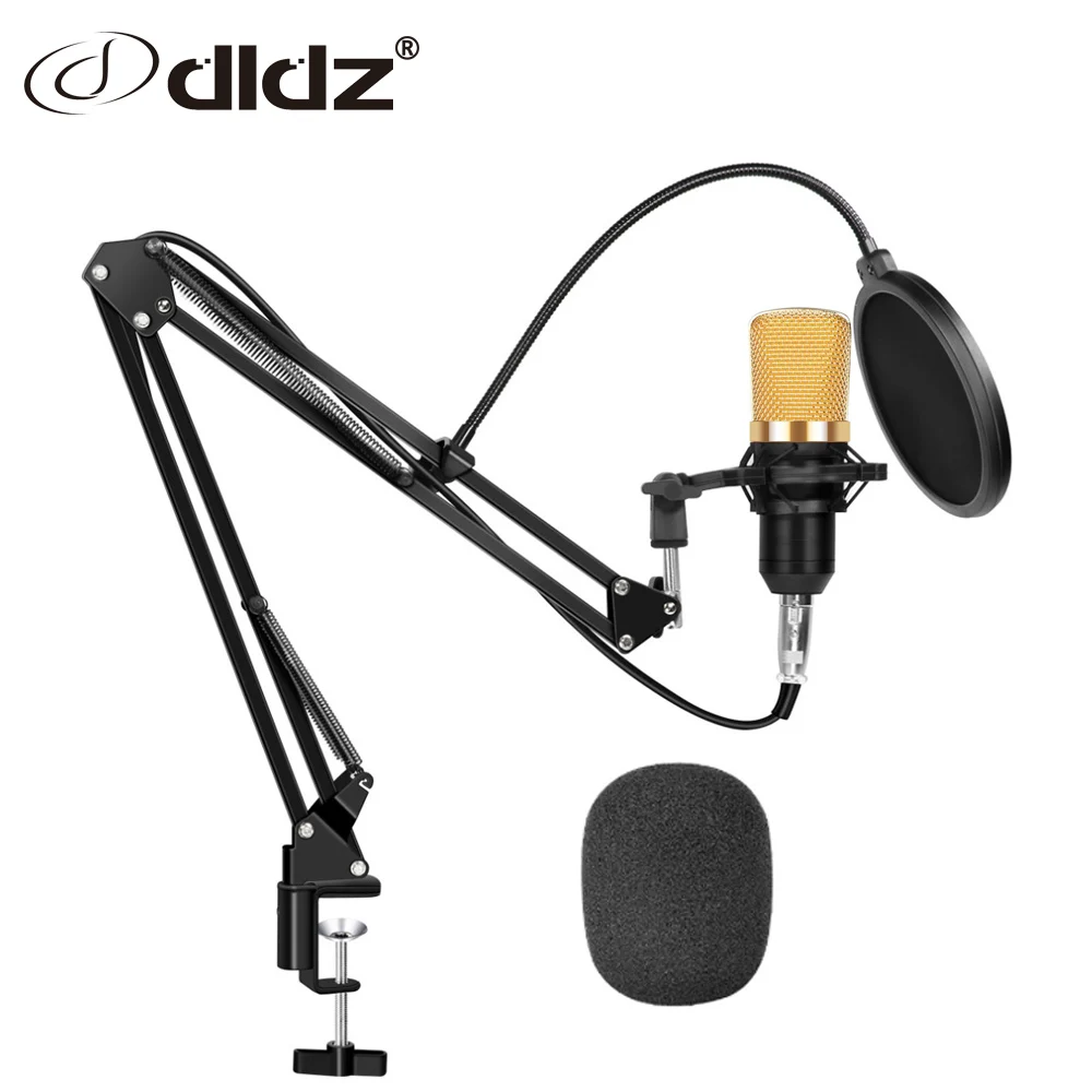 

DLDZ BM800 Gaming Home Studio Recording singing Live broadcast speech Equipment Condenser Microphone Set for PC Computer laptop, Gold