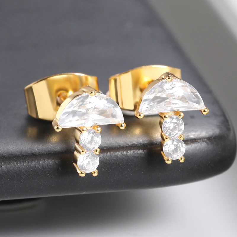 

cheap earrings wholesale zircon earrings accessories mushroom big hoop earrings