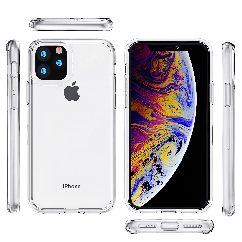 

Factory Mobile Phone Cover Transparent Acrylic TPU Hybrid Cell phone Case For iPhone 11 / 11 pro / 11 pro max, Multi-color, can be customized