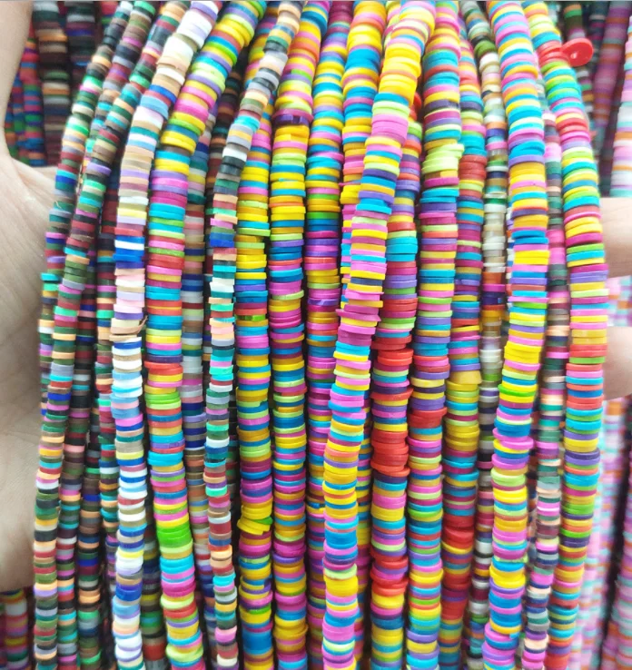 

Handmade DIY jewelry accessories beaded 4mm 5mm soft polymer clay beads for jewelry making, Multi color