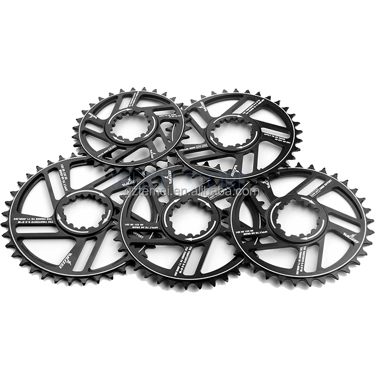 

WUZEI MTB Mountain Bike Chainring 30/32/34/36/38T 3 degrees Crown bicycle Chainwheel for 11/12S GXP Crankset, Black