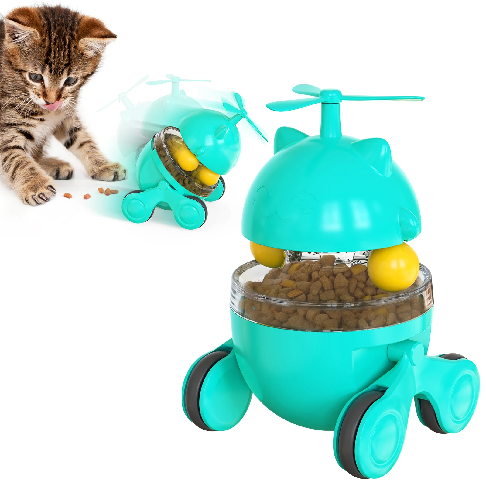

Pet supplies factory Amazon's new pet product explosion tumbler cat turntable leaking food ball tease cat car toy, Picture
