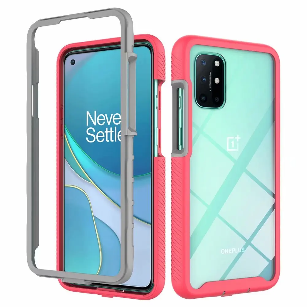 

Raised bumper protector crystal gel shock proof phone case for OnePlus 8T 5G, As pictures