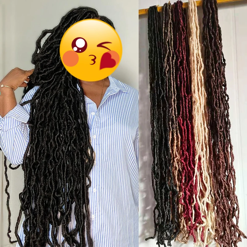 

Cheap Synthetic Crochet Braid Faux Locs Nu Locs 36 inches Fiber Hair Synthetic Nu Locs Braiding Hair, Pic showed 36inch nu locs crochet crochet braids