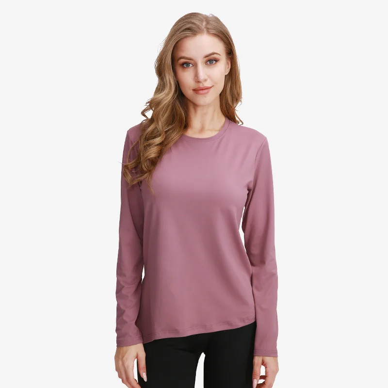 

TS356 Autumn winter yoga tops women stretch thin long-sleeved yoga loose running sports quick-drying fitness clothes