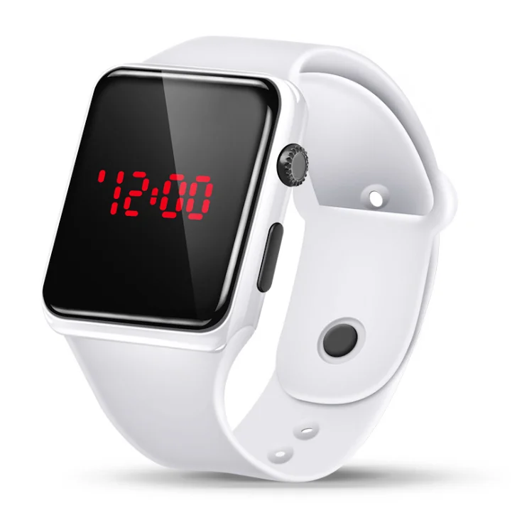 

Manufacturers selling Korean version of square Apple watches children and students sports fashion LED electronic watches, 4 colors