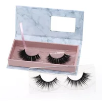 

Reusable private label 3d mink eyelashes strip in custom eyelash packaging