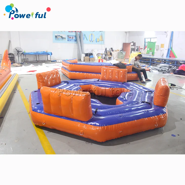 inflatable floating island water tropical tahiti for water play equipment