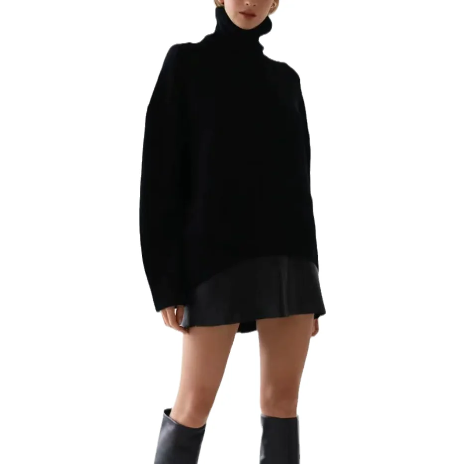 

Chandail Dropshipping Fall Ladies Wool Cashmere Sweater Pullover Knitted Turtleneck Jumpers Sweater For Women