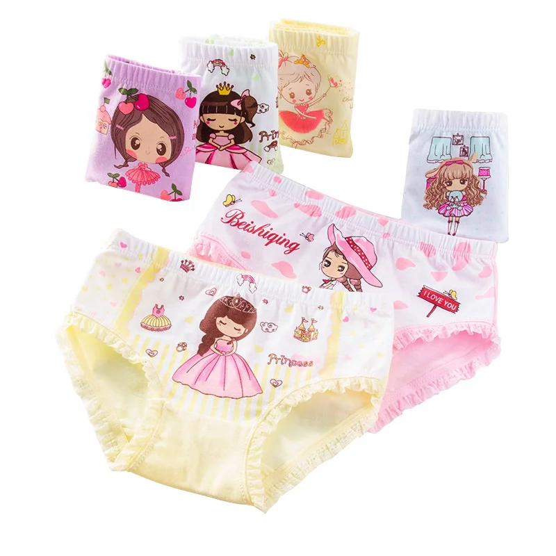 

Wholesale cheap 3-12 years old underwear children panties cotton baby girl underwear, Five colors