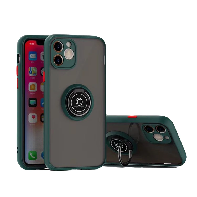 

HOCAYU Tpu Pc Back Case For Iphone 11 11 Pro 11 Pro Max Case, Top Quality Ring Holder Design Matte Slim Touch Cover