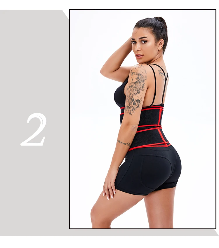 

Sweat Support Seamless Body Shaper Lady Breathable Workout Waist Trainer, Red,black