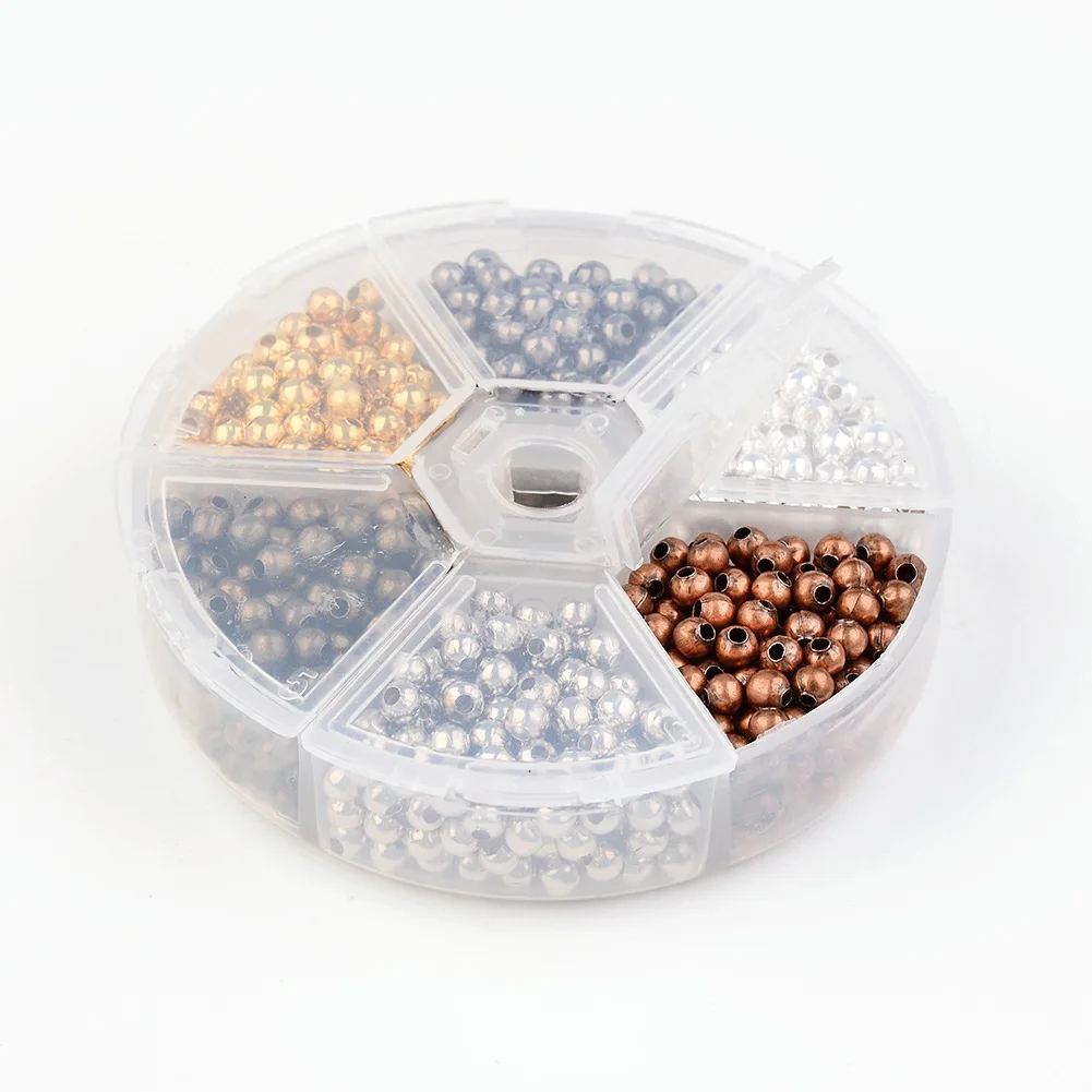 

Hot Style Round Loose Beads Separated Beads Accessories Box For Making Bracelets Necklaces, Multi color