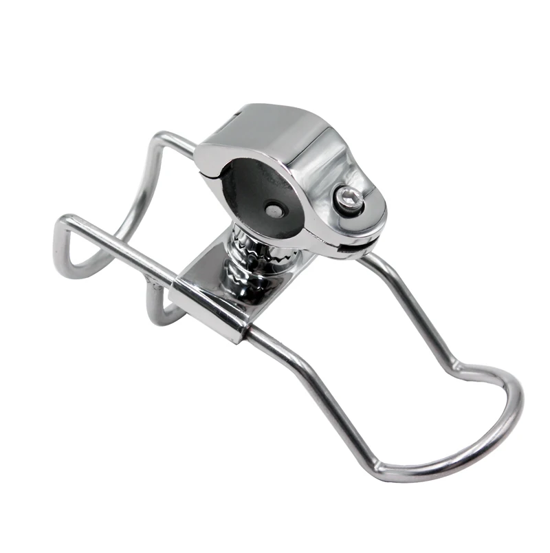 product made stainless rail mounted clamp on  double wire snapper back rod holder stainless steel for fishing boat rod holder-1