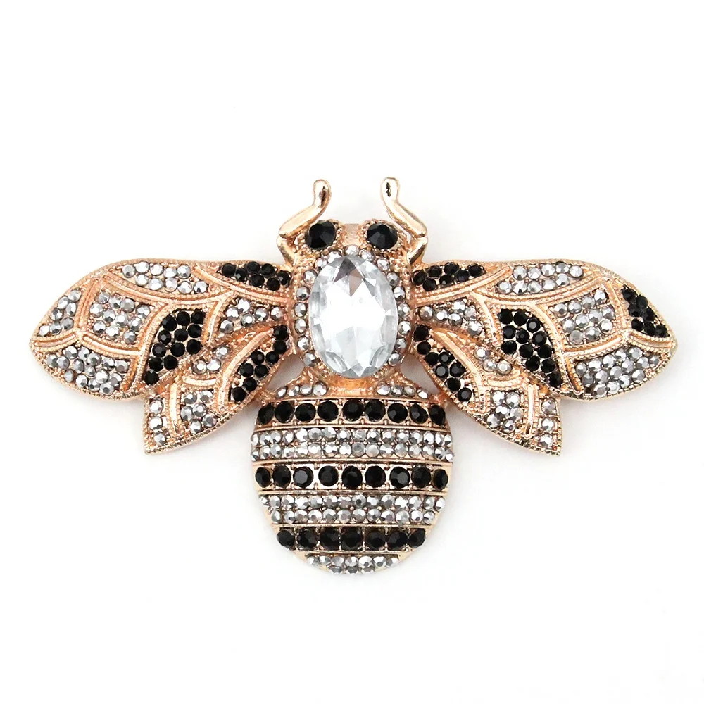 

Custom Unique Vintage Rhinestone Bumble Pin Large Size 100mm/3.93inches Bee Insect Brooch Pin For Decoration/Gift, Various, as your choice
