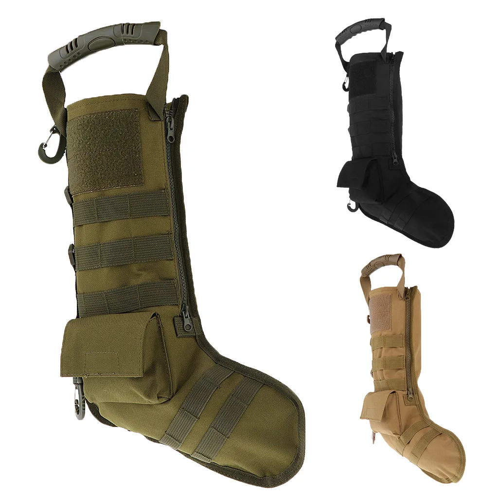 

A1665 Hot Sale Camo Outdoor Sports Molle Stocking Xmas Army Accessories Christmas Storage Bag Hanging Military Tactical Socks, 4 colors