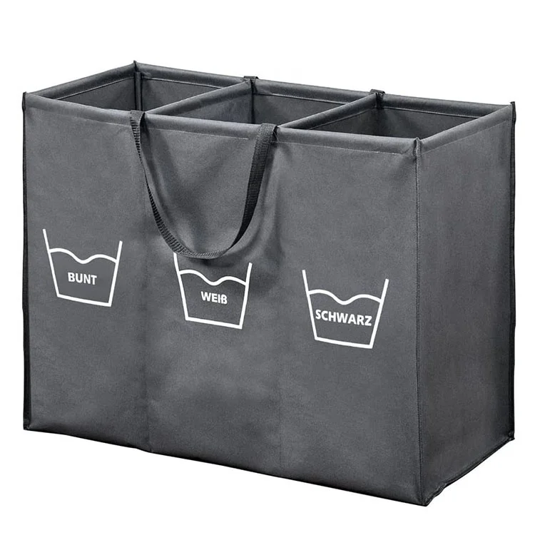 

Collapsible Kids Organizer Laundry Sorter Basket tote 150 Ml 3 Compartments Sorting Laundry Organizer Hamper Baskets