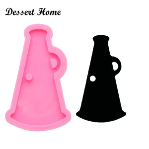 Image of DY0098 DIY Shiny megaphone shape for keychains epoxy resin molds Silicone horn Mould Craft Mold