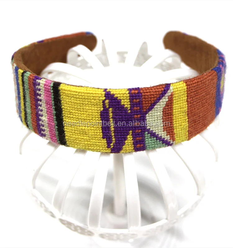 Custom Charming Multi Color Ladies Needlepoint Wool Headband Buy Wool
