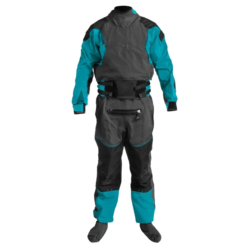 

Wholesale 3 Layer Waterproof Breathable Freediving Drysuit for Kayak with Exhaust Construction Latex+Neoprene Gaskets Dry Suit, Yellow,red,blue